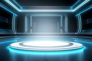 futuristic and clean stage blank center background photo