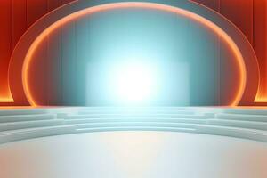 futuristic and clean stage blank center background photo