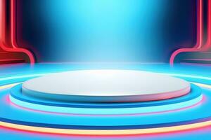 futuristic and clean stage blank center background photo