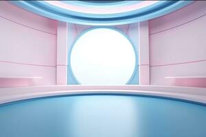 futuristic and clean stage blank center background photo