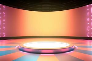 futuristic and clean stage blank center background photo