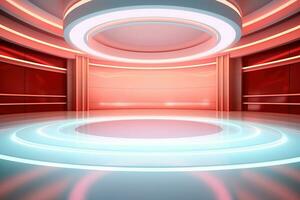 futuristic and clean stage blank center background photo