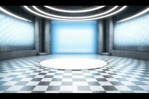 futuristic and clean stage blank center background photo