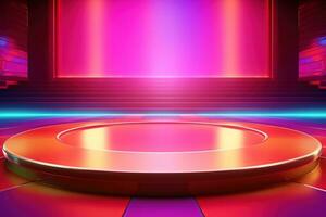 futuristic and clean stage blank center background photo