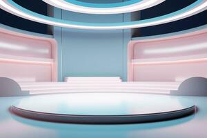 futuristic and clean stage blank center background photo