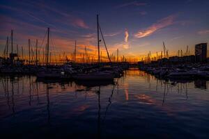 sunset on the seafront in Alicante photo