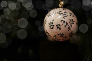 beautiful christmas decorations  baubles on the christmas tree photo