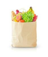 Paper shopping bag with food photo
