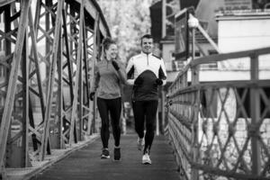 Couple exercising together photo