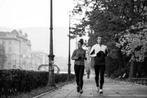 Couple exercising together photo