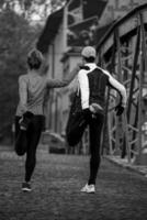 Couple exercising together photo