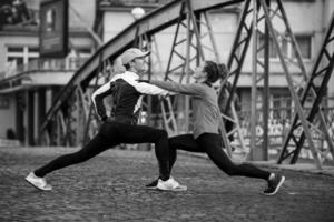 Couple exercising together photo