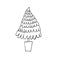 doodle de árbol de navidad vector