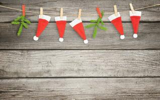 Christmas garland on wooden background photo