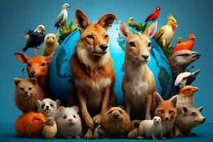 Animals in the wildlife. World Animal Day concept photo