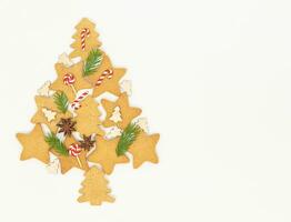 Christmnas concept. Christmas tree from gingerbread cookies photo