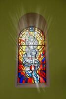 a stained glass church window photo
