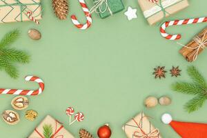 Christmas background with Christmas objects photo