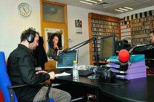 Man at radio station photo