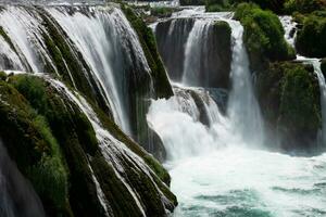 Scenic waterfall view photo