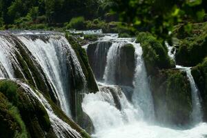 Scenic waterfall view photo