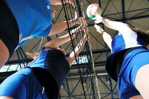 Women playing volleyball photo