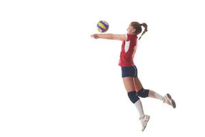 mujer jugando voleibol foto