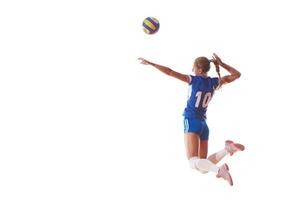 mujer jugando voleibol foto