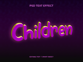 les enfants texte effet psd