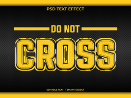 Do not cross text effect psd