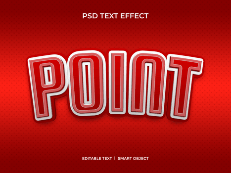 rouge point texte effet psd