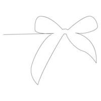 Ribbon one line continuous outline vector art drawing and simple minimalist design