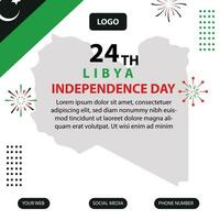 Vector Libyan National Day in December 24th, poster or banner celebrating independence