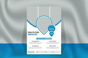 Medical healthcare business flyer design template vector