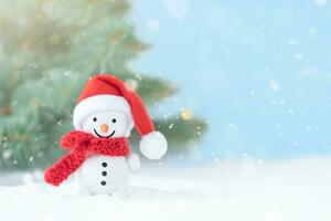 Christmas background with snowman photo