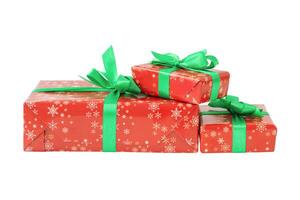 Christmas gift boxes isolated photo