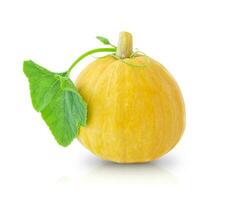 Yellow pumpkin isolated on a white background photo
