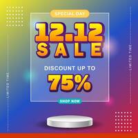 12.12 sale poster design vector