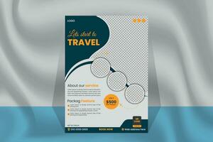 Simple travel flyer design vector