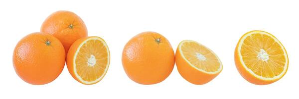 Oranges set isolated on white photo