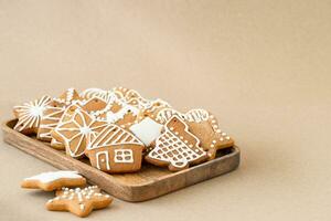 Christmas gingerbread photo. Christmas cookies. photo