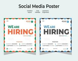 Job vacancy design poster. We are hiring post feed on square design. Open recruitment regional sales manager design template. Social media find a job layout vector