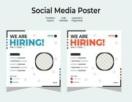 trabajo vacante diseño póster. nosotros son contratación enviar alimentar en cuadrado diseño. abierto reclutamiento regional ventas gerente diseño modelo. social medios de comunicación encontrar un trabajo diseño vector