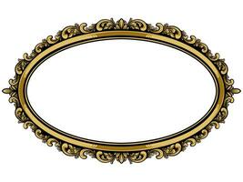 an oval frame with ornate design vector