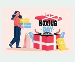 Hand Drawn Boxing Day Sale Background Illustration vector