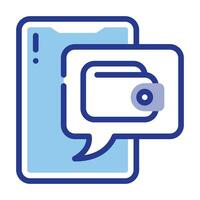 Digital wallet flat icon vector