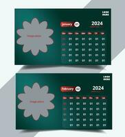 New year vector calendar template with image set place.