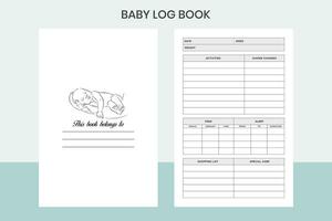 Baby Log Book Free Template vector