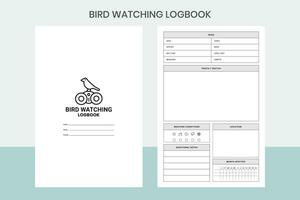 Bird Watching LogBook Free Template vector