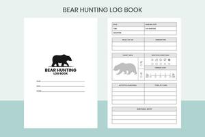 Bear Hunting Log Book Free Template vector